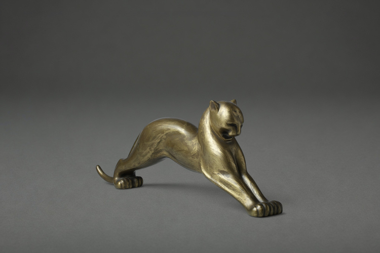 Bronze Okimono of a leopard