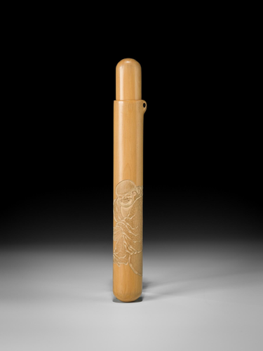 Pale Wood Kiseruzutsu depicting Hotei