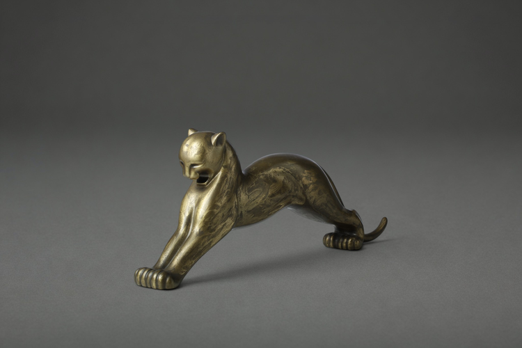 Bronze Okimono of a leopard