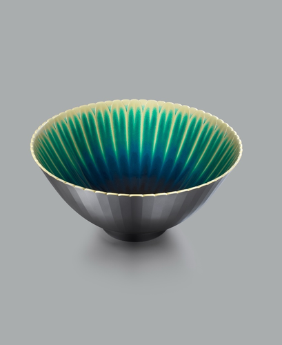 Carved Lacquer Bowl 'Glistening Flower' 