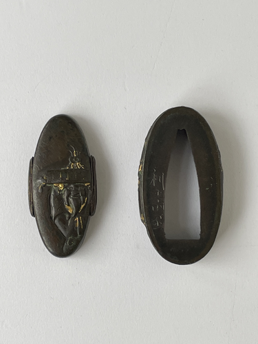 Fuchi Kashira with Chinese Scholar