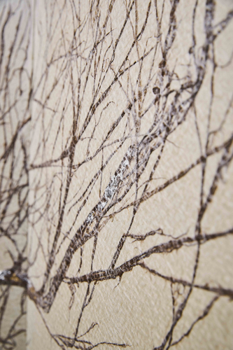 Two-Panel Folding Screen with Bare Trees and Distant Hills 