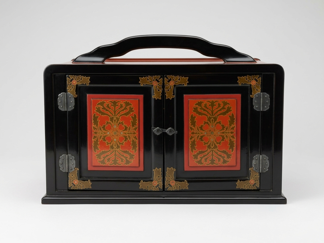 Portable Cabinet with Hosoge-Inspired Floral Design