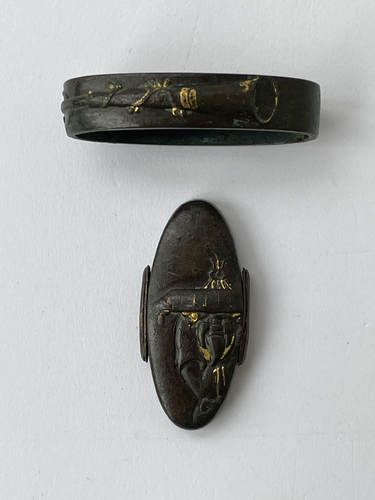Fuchi Kashira with Chinese Scholar