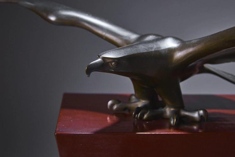 Bronze Okimono of an Eagle on a Rock 