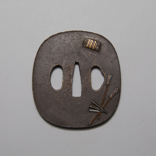 Iron Tsuba with Samurai attributes