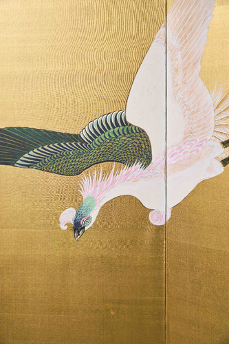 Two-Panel Folding Screen with Phoenix