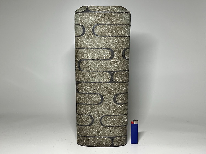 Triangular-Form Ash-Glazed Stoneware Vase