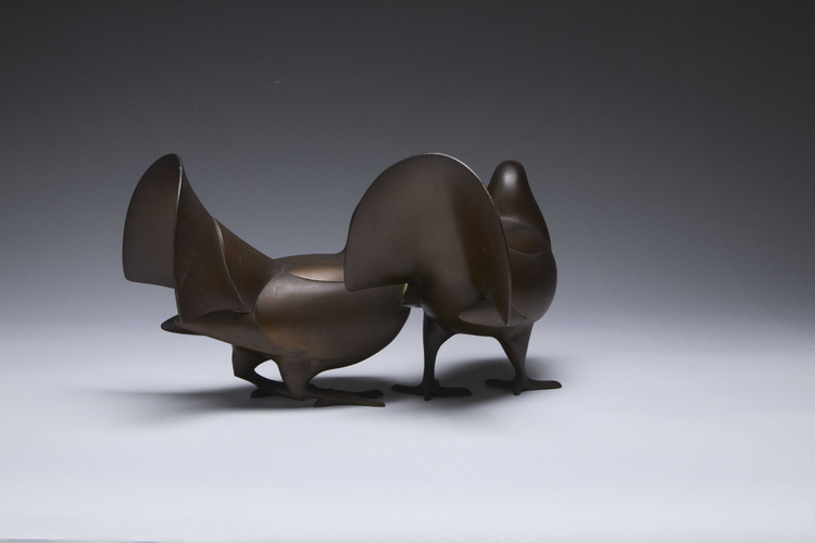 Bronze Pigeons by Inoue Tanshō (active 1920's)