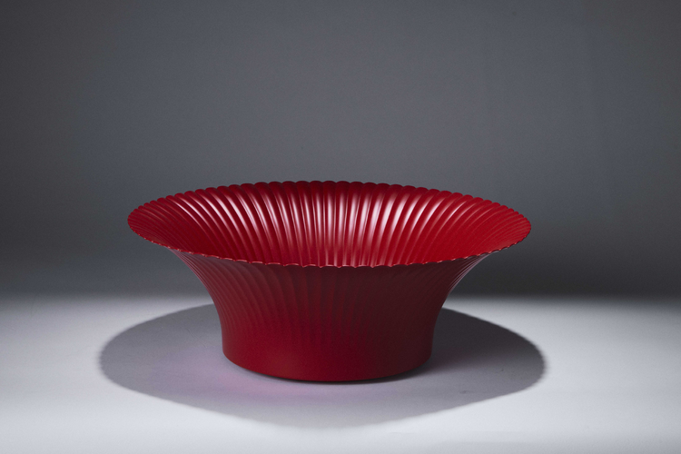 Dry Lacquered bowl with stripe pattern 