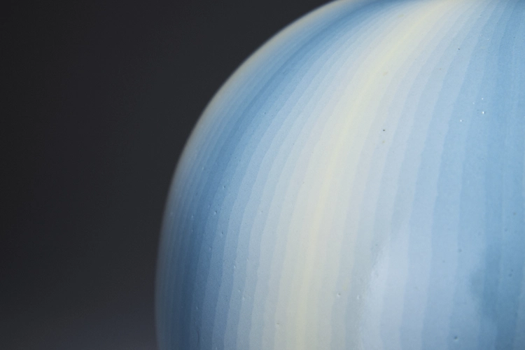 Neriage Jar with Stripe Pattern