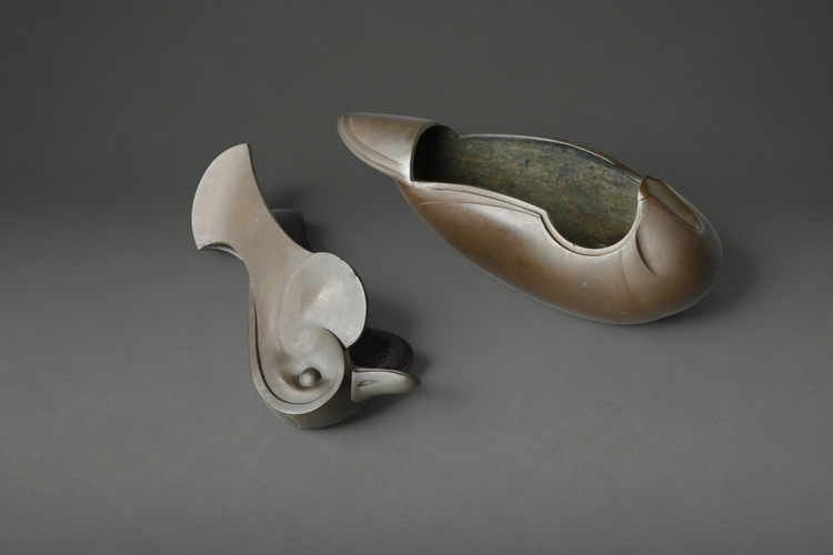 Cast Bronze Incense Burner in the Form of a Mandarin Duck