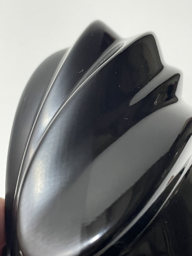 Black Lacquer Object with Channelled Form 