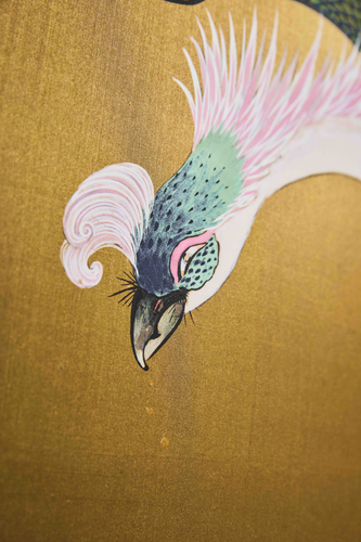 Two-Panel Folding Screen with Phoenix