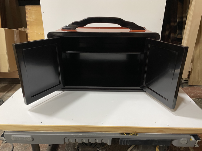 Portable Cabinet with Hosoge-Inspired Floral Design