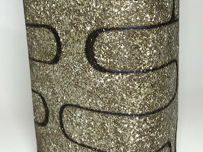 Triangular-Form Ash-Glazed Stoneware Vase