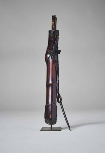 Four Powder Flasks (Kayaku-ire) on Stands 