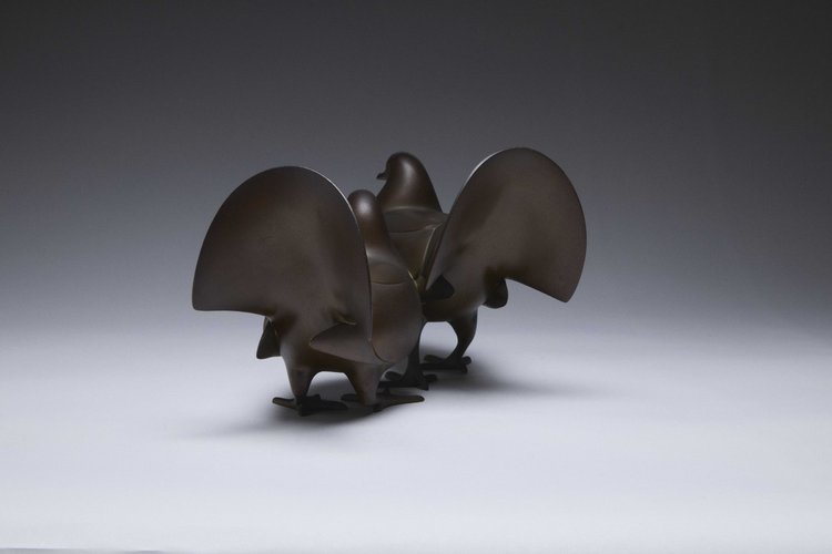 Bronze Pigeons by Inoue Tanshō (active 1920's)