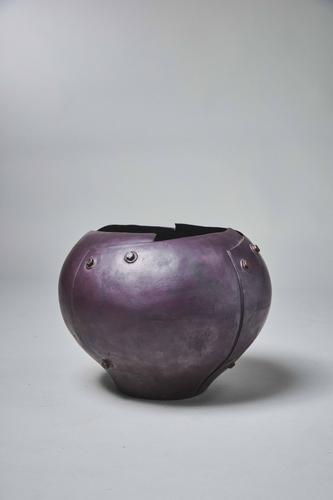 Ceramic Vase in Trompe-l'Oeil Ironwork