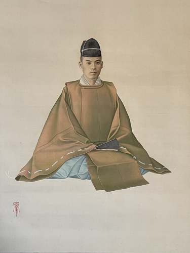 Hanging Scroll with a Portrait of a Young Man in Kariginu and Eboshi
