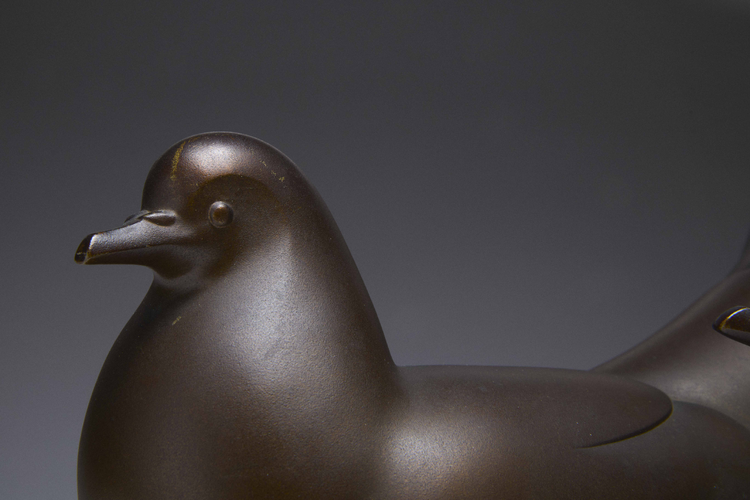 Bronze Pigeons by Inoue Tanshō (active 1920's)