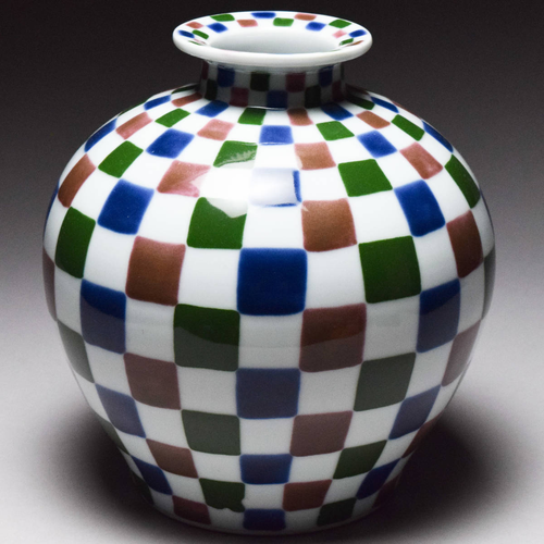 Porcelain Checkered Vase